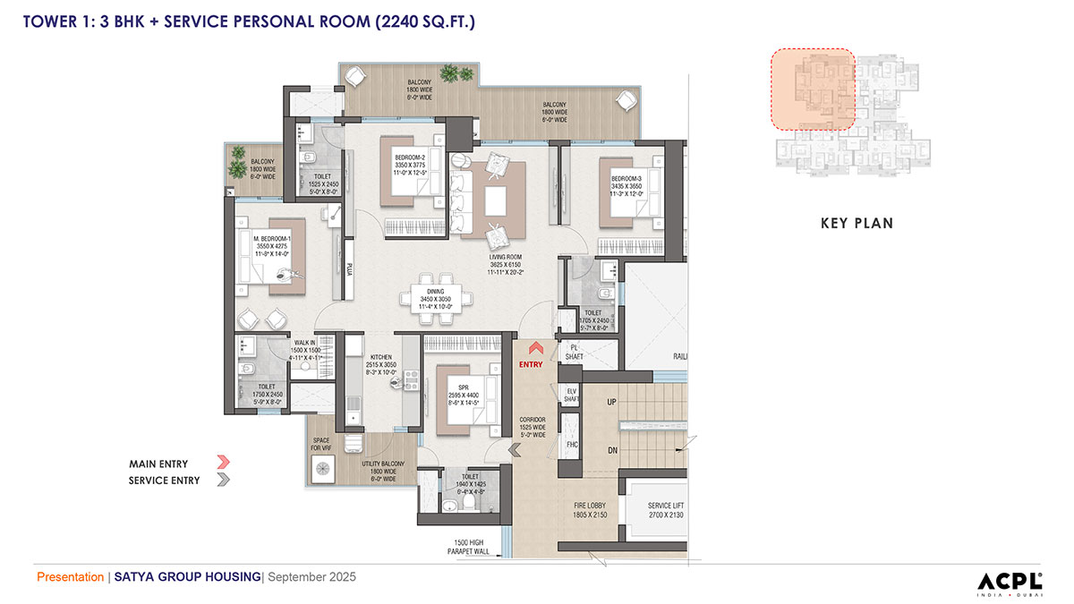 3 BHK Floor Plan
